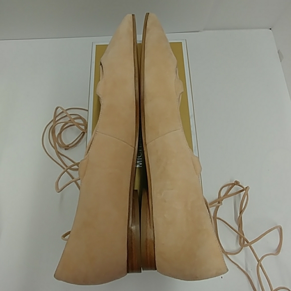 Michael Kors Cipria Beige Suede Lace Up Size 9 M - Picture 7 of 8